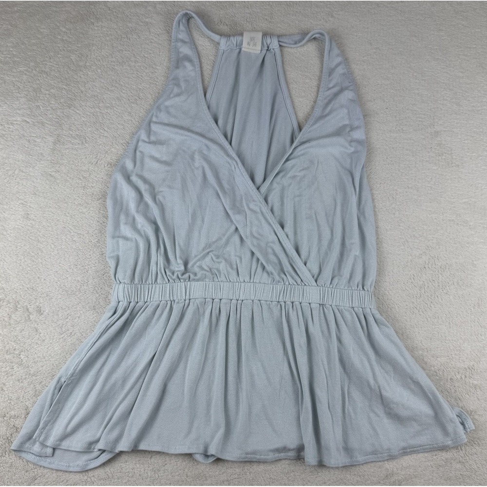 WE THE FREE Women's Heat Wave Peplum Plunge Neck Pleated Boho Flowy Tank Size M